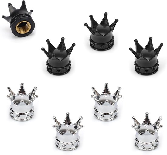 Set Mit 8 Ventilkappen Für Auto, Fahrrad Und Motorrad Hochwertige Kupferkappen In Schwarz Und Silber Für Autoreifen, Fahrräder Und Motorräder