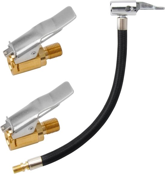 Ventilverlängerungsset 24 Cm Inklusive Reifenpumpenschlauch Und Hebelverschluss Für Auto, Fahrrad, Motorrad Luftschlauch Ventilverlängerung Mit 8