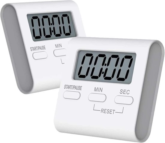Digitale Küchentimer Küchentimer Set Kochen & Backen Lauter Alarm, Große Ziffern 2 Stück Weiß