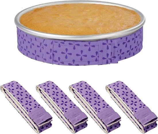 Backstreifen Set Kuchenformstreifen Für Gleichmäßiges Backen Super Saugfähige Baumwolle 4 Teilig Lila