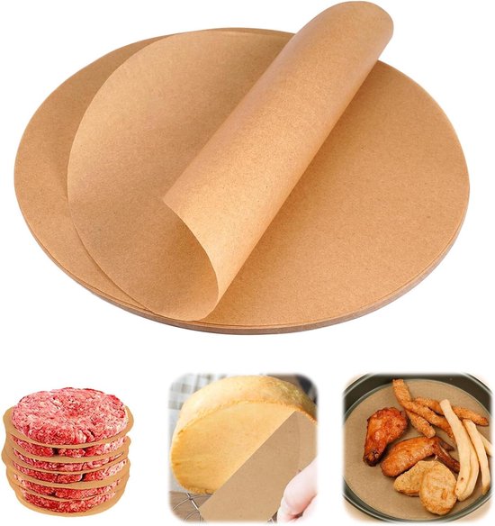100 Blatt Rundes 22 Cm Antihaft Backpapier Für Airfryer, Heißluftfritteuse, Burger, Backpapier Für Pfannen, Backofen, Grill Und Dampfgarer