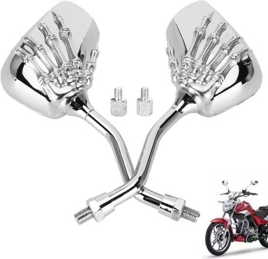 Motorrad Rückspiegel Motorrad Spiegelset Sicher Fahren Universelle Passform 8 Mm Und 10 Mm Gewinde Chrom