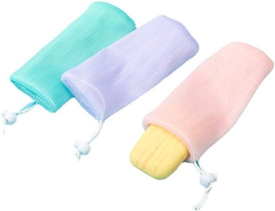 Extra Dickes Seifennetz Zum Aufschäumen Von Gesichtsseife, Hängender Seifenbeutel Für Handgemachte Seife, Duschgel, Badezimmeraccessoires (3 Teil