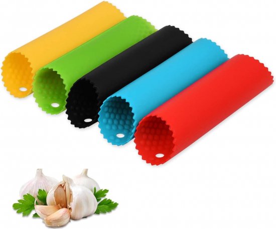 5 Stück 3,5 × 13 Cm Gelb Grün Schwarz Blau Rot Knoblauchschäler Knoblauchpresse Knoblauchschäler Praktisches Küchengerät Einfach Zu Bedienen Und