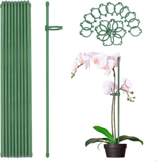 Pflanzenstützpfosten Set, 20 Stück Grüne Gartenstütze Für Blumen Und Tomaten (40 Cm)