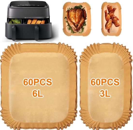 Backpapier Für Airfryer Backpapierbögen Für Philips Dual Basket Airfryer Der Serien 3000 Und 5000 (6 L/3 L) Modelle Na350/300 Und Na550/500 120 S