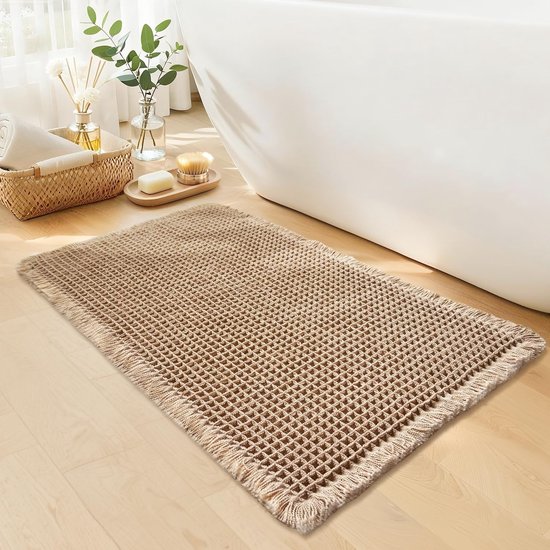 Rutschfeste Matten Badematten Schnelltrocknende Badematte Für Dusche Oder Badewanne Wasserdurchlässige, Rutschfeste Matte Khaki 43 X 61 Cm