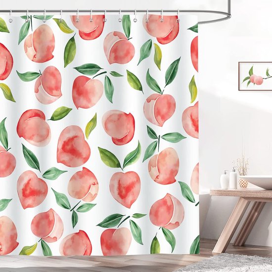 Duschvorhang In Rosa Pfirsichfarben, 180 X 180 Cm Wasserdicht, Schimmelresistent, Polyester