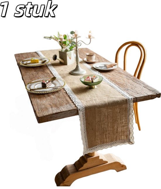 1 Stück Tischläufer Jute Tischläufer Spitzenquasten Lange Tischdecke Für Restaurants, Partys Und Bankette 30 X 200 Cm Gelb