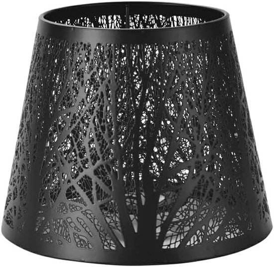 Lampenschirm Aus Metall Dekorativer Schirm Heimdekoration Universelle Fassung 19 X 19 X 15,5 Cm Schwarz