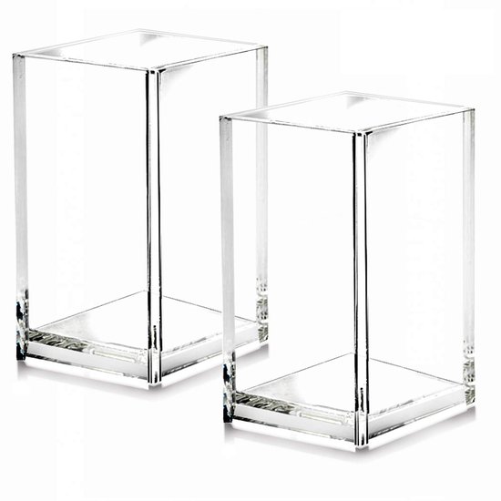 Transparenter Acryl Stiftehalter Moderner Schreibtisch Organizer 2 Stück