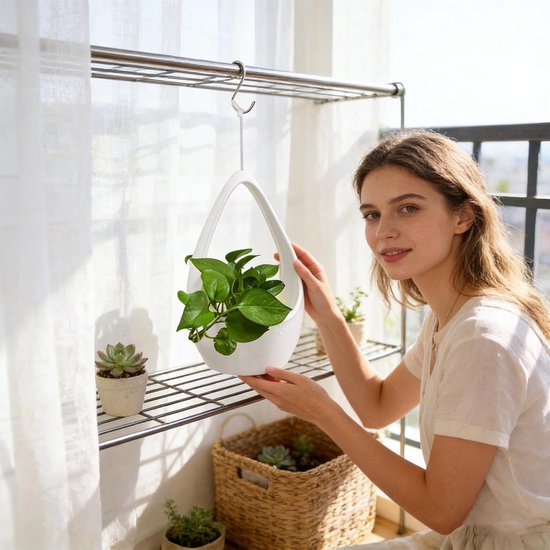 Hängender Blumentopf Pflanzgefäß Dekoration Für Drinnen Und Draußen Feuchtigkeitsbeständig 30 X 19 X 30 Cm Einzeln