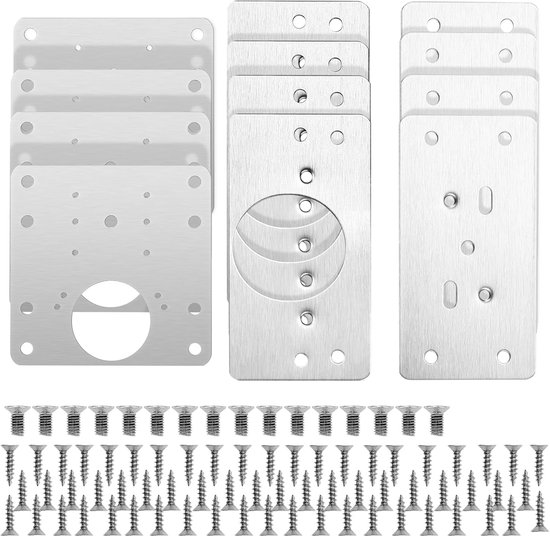 Scharnierreparaturplatten Schrankbefestigungsteile Möbelreparatur Edelstahl 10 X 10 Mm Silberfarben