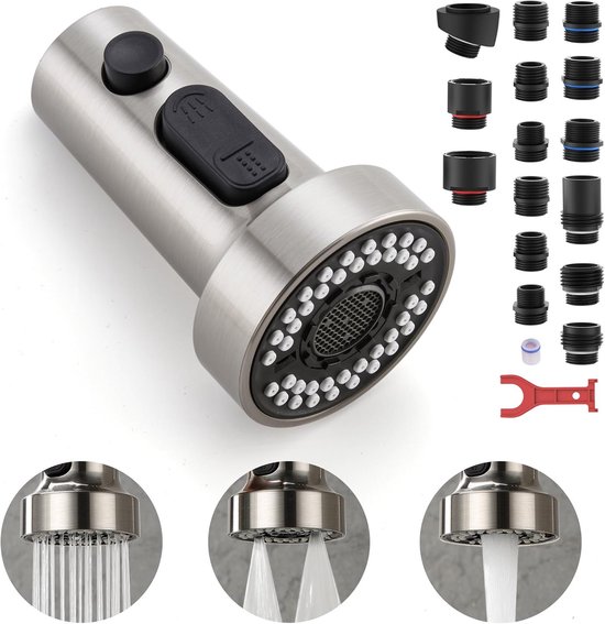 Ersatz Sprühkopf Küchenarmatur Sprühkopf Küchenreinigung 15 Universaladapter 8,64 X 5,21 X 5,21 Cm