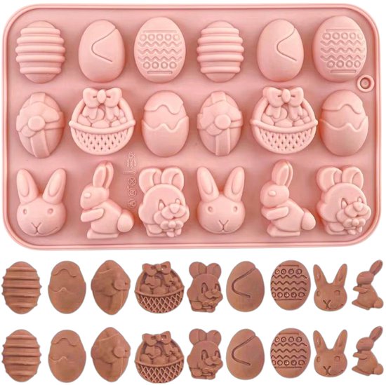 Silikon Osterform Fondant Schokolade Ostereier Osterhase Kochen Mit Kindern Kaninchen Spülmaschinenfest Osterei 18 Mulden