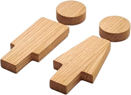 Wc Türhänger Wc Schild Türanzeiger Selbstklebendes Holz 16,8 X 4,8 Cm Antikbraun