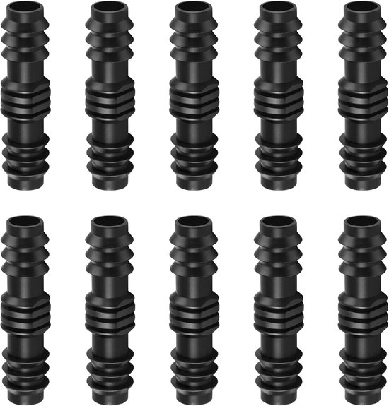 Schlauchkupplung Gartenschlauchverbinder Bewässerungsverlängerung Werkzeuglos 10 Stück Schwarz