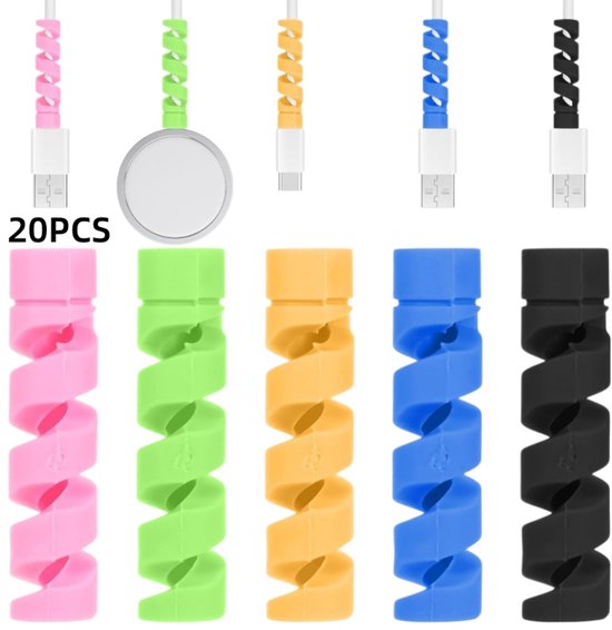 20 Stück Schutzhülle Für Datenkabel Kabelschutzhülle Bruch Und Knickfest Silikon Für Datenkabel Von 2,5 4 Mm² Schwarz Blau Grün Pink Gelb 3,5 × 0