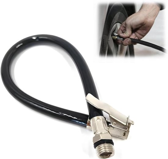 Schlauchverlängerungsadapter Ventilverlängerung Reifenaufblasadapter Flexibler, Geflochtener Clip 1 Stück