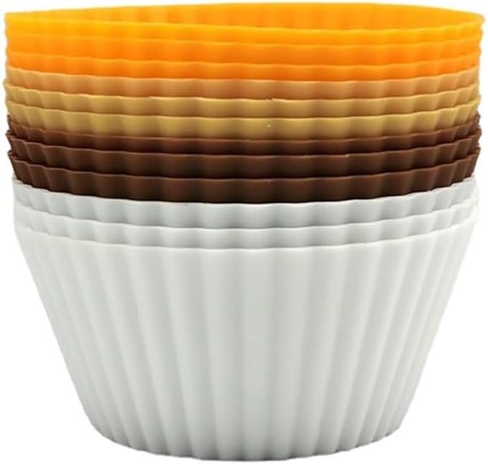 Cupcake Förmchen Wiederverwendbare Silikon Backformen Muffinformen Runde Kuchenformen Backen Zum Selbermachen 12 Stück (1 Packung) 7 Cm