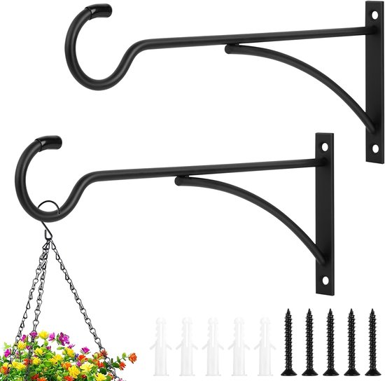 2 Robuste Wandhaken Für Den Innen Und Außenbereich Metallhalterungen Für Hängekörbe, Pflanzenampeln Und Laternen