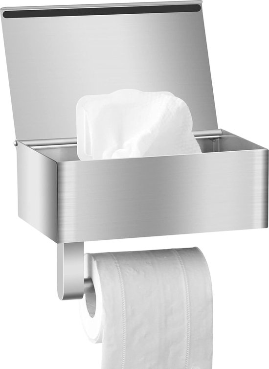 Toilettenpapierhalter Mit Feuchttuchspender Silber Edelstahl