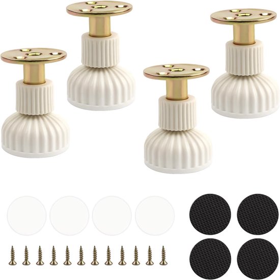 Verstellbare Möbelfüße, 4er Set, Höhenverstellbar Von 54 63 Mm, Mit Rutschfester Gummibasis Für Möbel Wie Tische Und Schränke