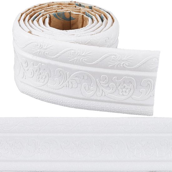 Selbstklebende 3d Wandbordüre Wasserfeste Pe Schaum Sockelleiste / Dekorative Bordüre Für Tv Wand Und Decke 2,3 M X 8 Cm Grau