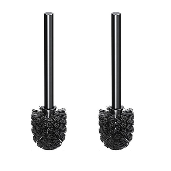 Wc Bürsten Set, 2 Teilig, Aluminiumgriff, Nylon Bürstenkopf, Austauschbarer Bürstenkopf, Durchmesser 7 Cm, Schwarz