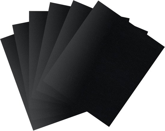 Grillmatten Set Ptfe Antihaftbeschichtung Wiederverwendbare Grillmatten Für Gasgrill/backofen/holzkohlegrill Für Grillfans Schwarz 50 X 40 Cm 6 T