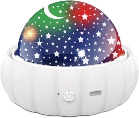 Sternenprojektor Nachtlicht Kinderzimmerlampe Erzeugt Einen Sternenhimmel 360° Drehung 11,7 X 11,7 X 9 Cm Weiß