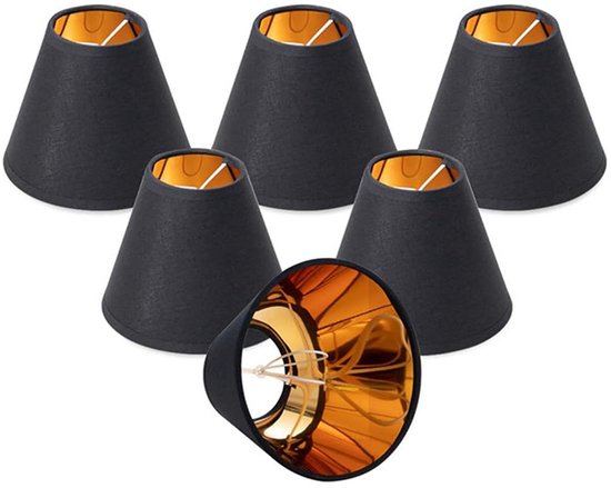 Dailygoody Lampenschirm Set, 6 Teilig Modernes Design Schwarz Für Steh Und Tischlampen Inklusive Clip Befestigung Für …