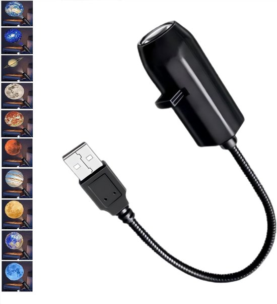 Planetenprojektor Sternen Nachtlampe Galaxienprojektor Für Schlaf Und Kinderzimmer Weltraumlampe Mit Planeten Usb Betrieben 10 Muster 1 Stück