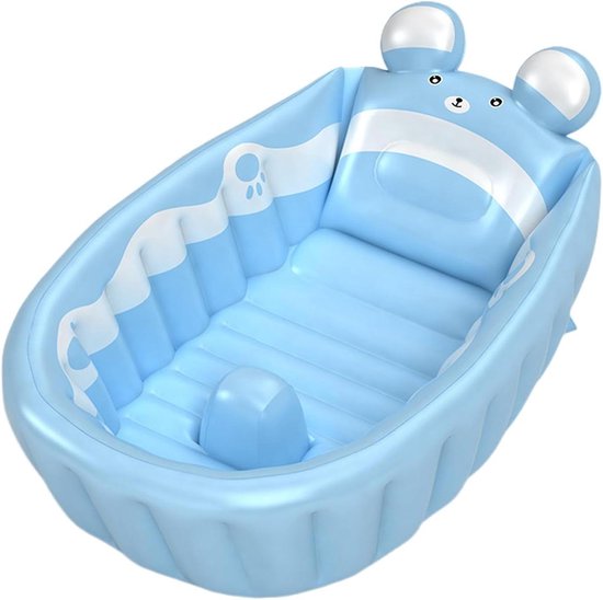 Aufblasbare Babybadewanne Kleinkindbadewanne Sicheres Baden Rutschfester Boden 0 Bis 6 Jahre Blau
