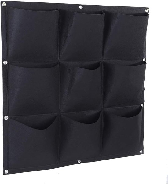 Vertikaler Garten Hängepflanzgefäß Vertikaler Garten Mit 9 Fächern Pflanzgefäß Outdoor Pflanzgefäß 9 Geräumige Fächer Quadratisch 50 X 50 Cm Schw