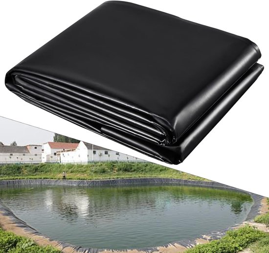 Hdpe Teichfolie Wasserdichte Membran Teichbau Hohe Zugfestigkeit 4 X 5 M Schwarz