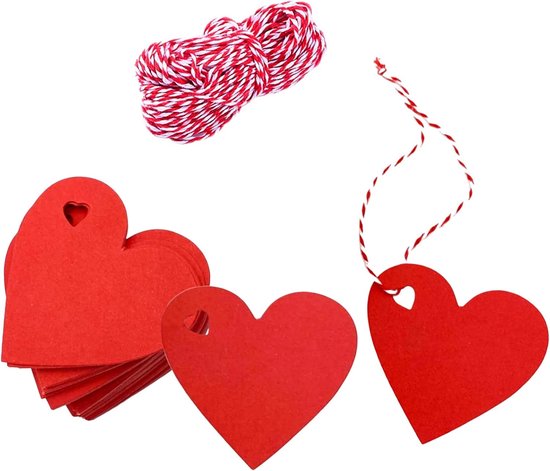 Etikettenkarte 100 Stück Geschenkanhänger Aus Karton Karte Etiketten Kraftpapier Rot Memokarte Hochzeit Kartonetiketten Valentinstag Geschenkanhä