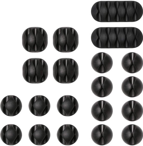 Multifunktionale Kabelführung, Kabelclips, Kabelhalter, Schreibtisch Kabelorganizer Set, Stromkabel, Usb Ladekabel, Ladegeräte, Audiokabel, 20 Te