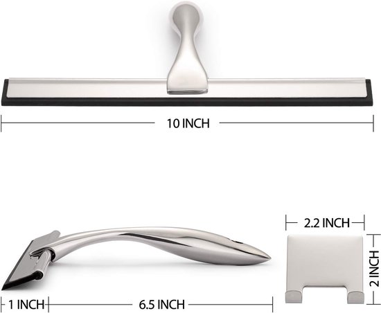 Multifunktionaler Duschabzieher, Für Duschwände, Badezimmer, Fenster Und Autoscheiben Edelstahl, 25,4 Cm