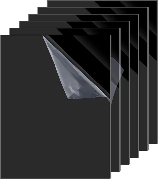 6 Schwarze Acrylglasplatten (10 X 15 Cm), Massive Plexiglasplatten, Ersatzglas Für Bilderrahmen, Für Diy Projekte Und Dekoration, Leicht Und Feuc