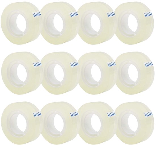 12 Rollen Transparentes Klebeband Zum Nachfüllen, Durchsichtiges Klebeband, Universelles Transparentes Glanzklebeband Für Büro, Zuhause Und Schul