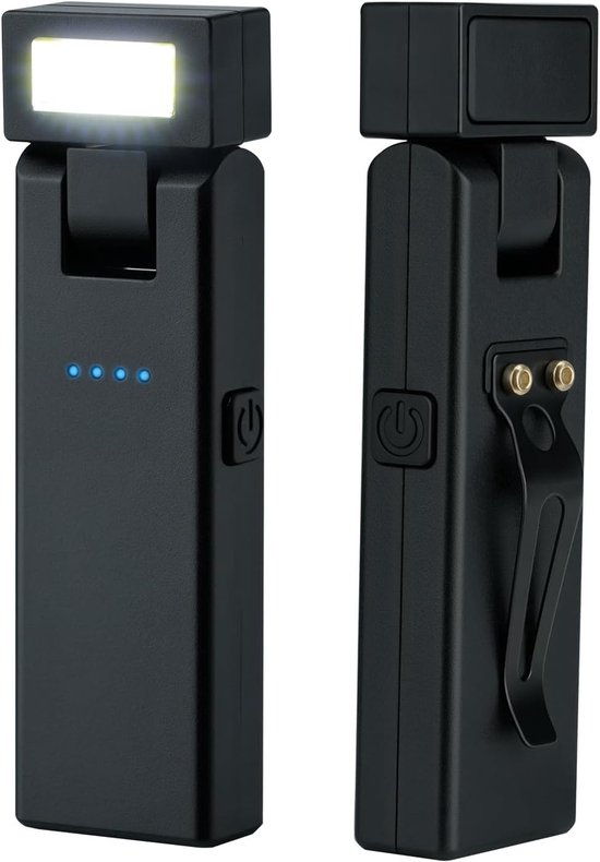 2 Teilige Magnetische Arbeitsleuchte Drehbare, Wiederaufladbare, Tragbare Led Cob Lampe Mit Clip Design, 3 Lichtmodi, Taschenlampe Für Autorepara