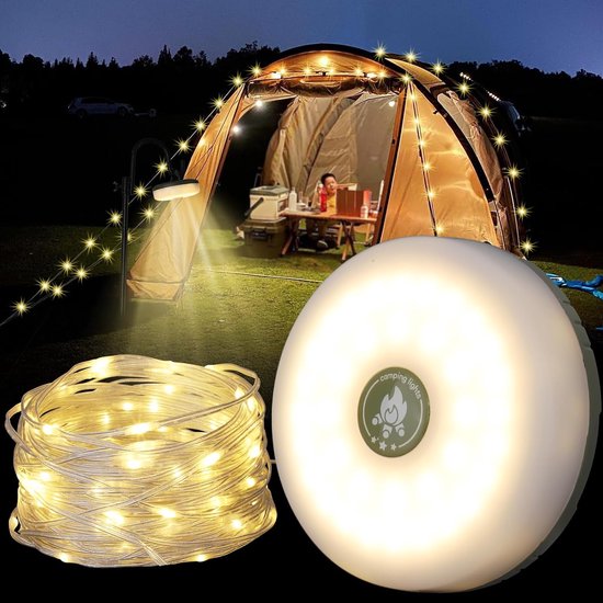 Lichterkette Fürs Camping 10 Meter 5 Lichtmodi Ip44 Wasserdicht 2000 Mah Polymer Akku Dekorative Lichterkette Fürs Camping Einziehbar Wiederaufla
