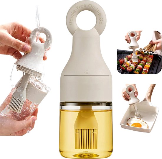 2 In 1 Silikon Ölpinselflasche Borosilikatglas Auslaufsicher Für Grillen, Camping Und Küche