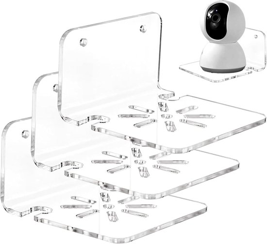 Set Mit 3 Schwebenden Wandregalen Aus Transparentem Acrylglas Für Überwachungskameras, Lautsprecher Und Babyphone Zwei Montagemöglichkeiten (boh