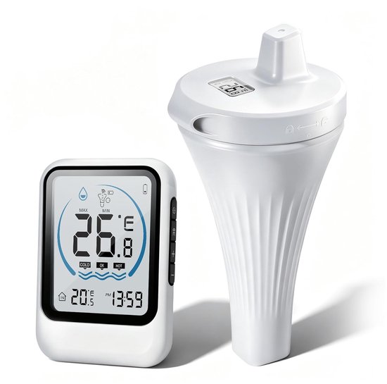 Digitales, Kabelloses Poolthermometer, Ip68 Wasserdicht, 60 M Reichweite, Set Für Pool, Whirlpool Und Teich, Schwimmendes Wasserthermometer Mit L