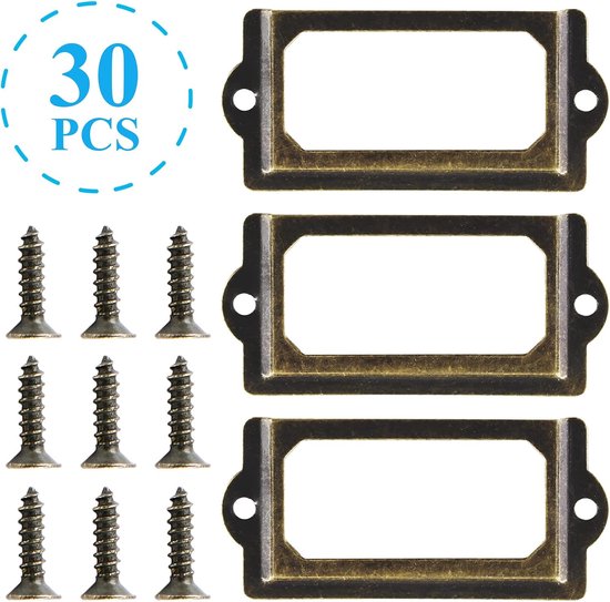 30 Stück 70 X 33 Mm Möbeletikettenhalter Metalletikettenhalter Bibliotheksetiketten Eisen Bronze Mit Schrauben Dekorative Etikettenhalter Für Nam