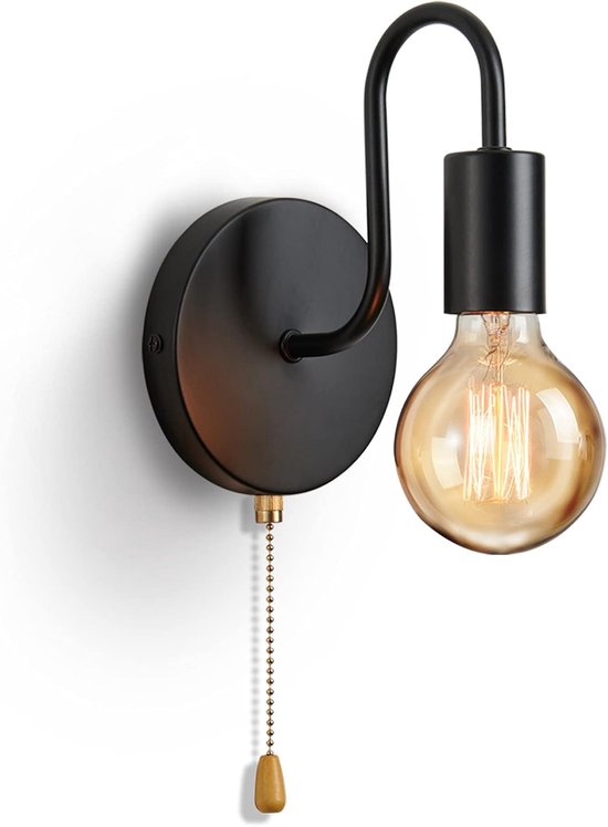 Wandleuchte E27 Schwarz Vintage Industrie Stil