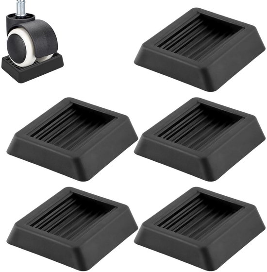 5 Stück Möbelrollenstopper Möbelgleiter Antirutsch Möbelrollen Schlitzpads Silikon Möbelstopper Für Teppich Oder Hartböden (schwarz)