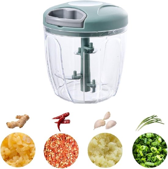Manueller Zwiebelschneider Multifunktionaler Gemüseschneider Mit Zugseil 900 Ml Fassungsvermögen Zum Schneiden Von Zwiebeln, Knoblauch Und Kräute